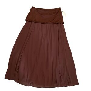 By Anthropologie Dropped Yoke-Waist Sheer Maxi Skirt